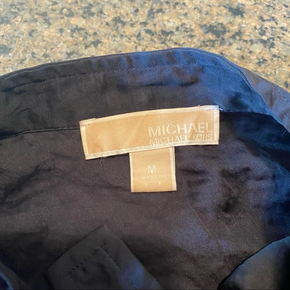 MICHAEL KORS lightweight oversized zip front jacket with gold hardware bomber - Picture 9 of 11